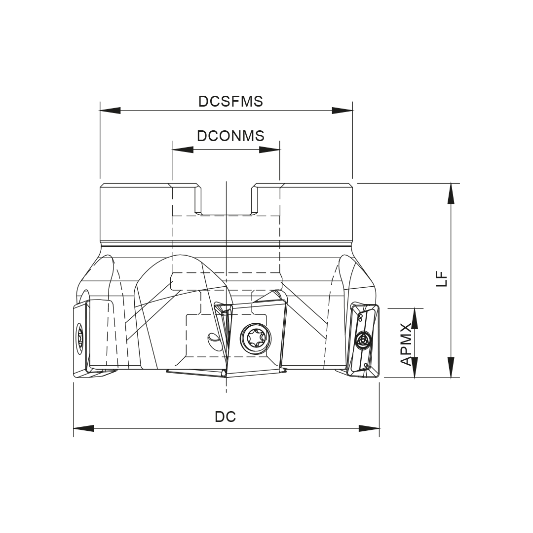 Palbit Arbor Mounting Holder - For LN1506 Inserts - 160mm Cutter Diameter - 181051300