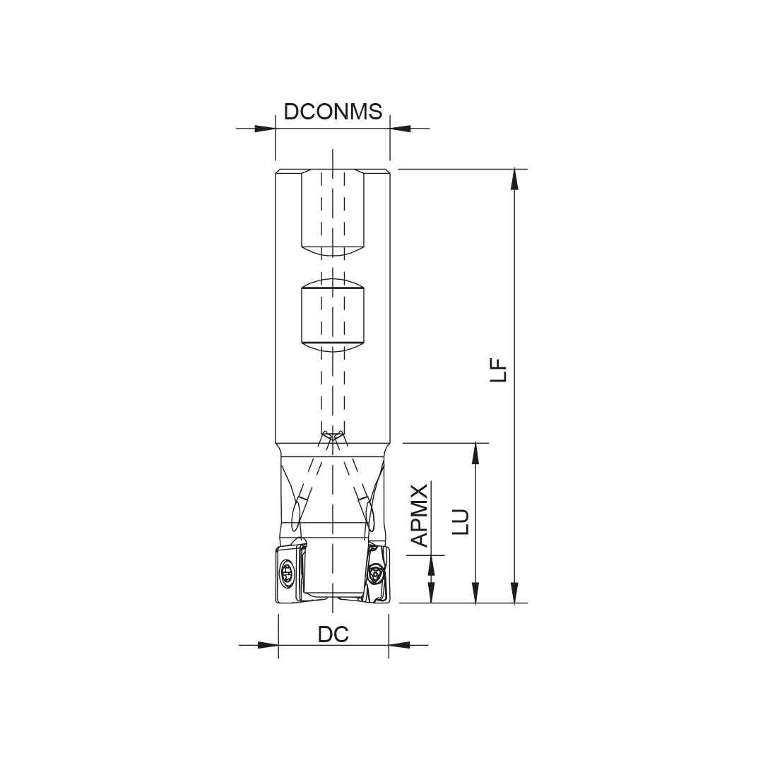 Palbit Weldon Shank Holder - For LN1306 Inserts - 25mm Cutter Diameter - 181118300