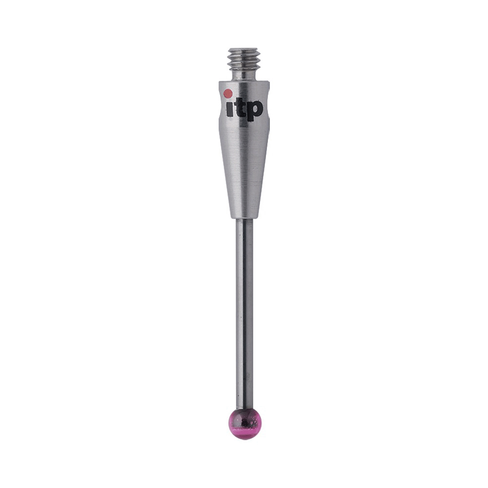 ITP Straight Styli - Type A - Ruby Ball - M2 Thread x 21mm Overall Length - THM2020R3021