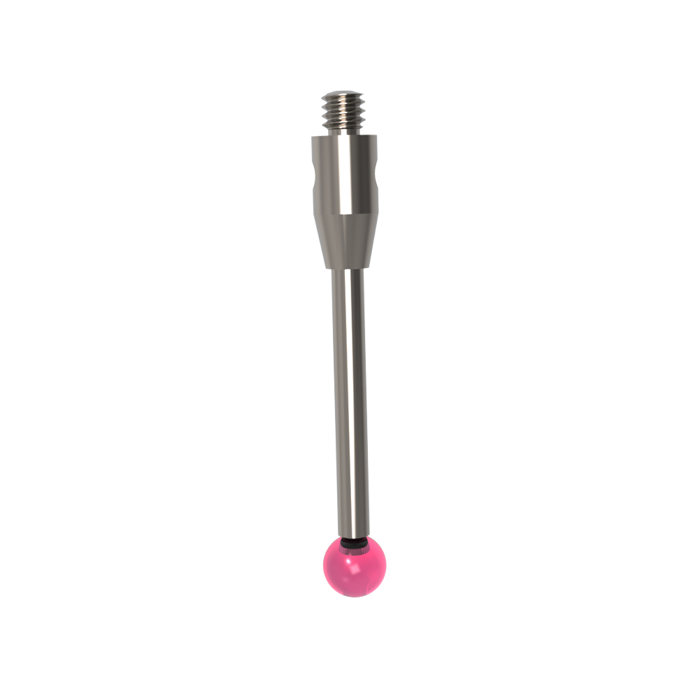 ITP Straight Styli - Type A - Ruby Ball - M2 Thread x 21.5mm Overall Length - THM203003021
