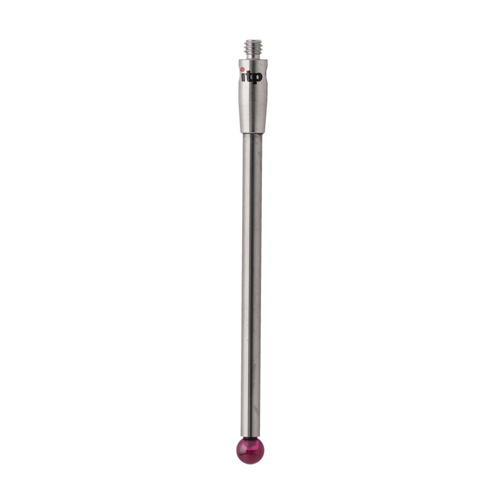 ITP Straight Styli - Type A - Ruby Ball - M2 Thread x 51.5mm Overall Length - THM203003051