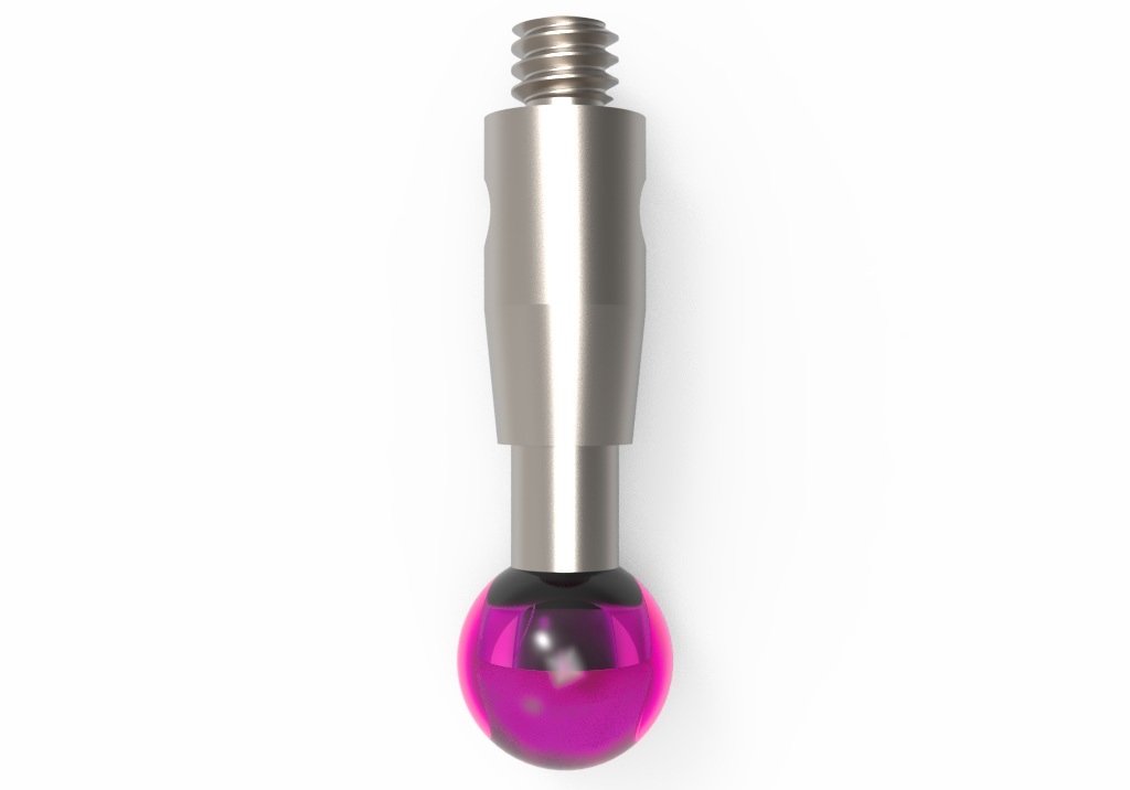 ITP Straight Styli - Type A - Ruby Ball - M2 Thread x 12mm Overall Length - THM204003012