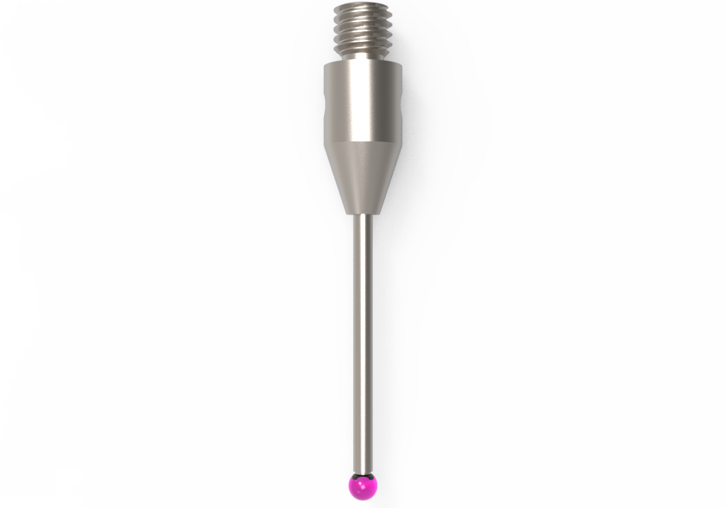 ITP Straight Styli - Type A - Ruby Ball - M3 Thread x 21.75mm Overall Length - THM3015R4022