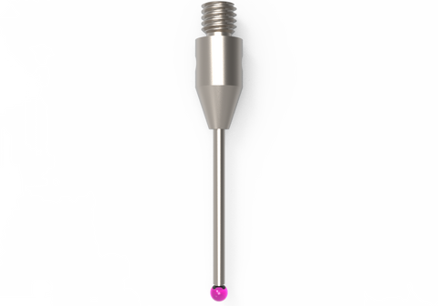ITP Straight Styli - Type A - Ruby Ball - M3 Thread x 21.75mm Overall Length - THM3015R4022