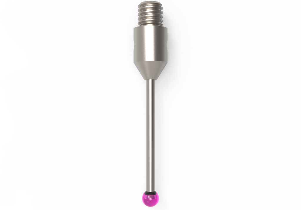 ITP Straight Styli - Type A - Ruby Ball - M3 Thread x 21mm Overall Length - THM302004021