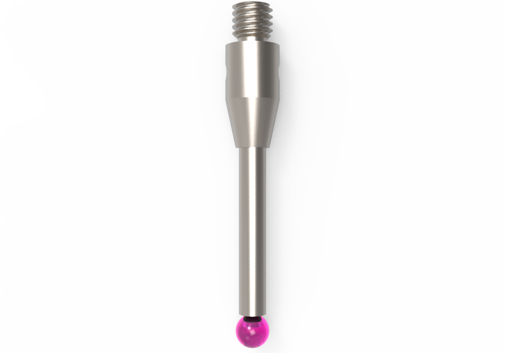 ITP Straight Styli - Type A - Ruby Ball - M3 Thread x 22.25mm Overall Length - THM302504022