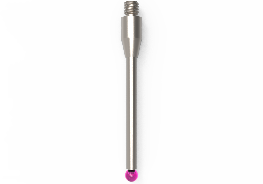 ITP Straight Styli - Type A - Ruby Ball - M3 Thread x 31.25mm Overall Length - THM302504031