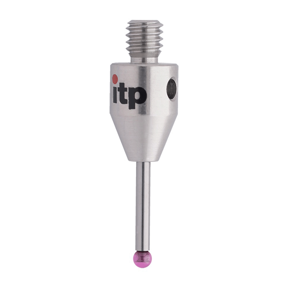 ITP Straight Styli - Type A - Ruby Ball - M4 Thread x 21.5mm Overall Length - THM403007021