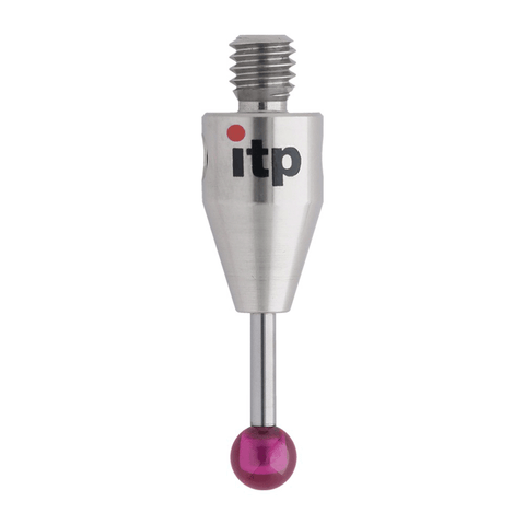 ITP Straight Styli - Type A - Ruby Ball - M4 Thread x 22mm Overall Length - THM404007022