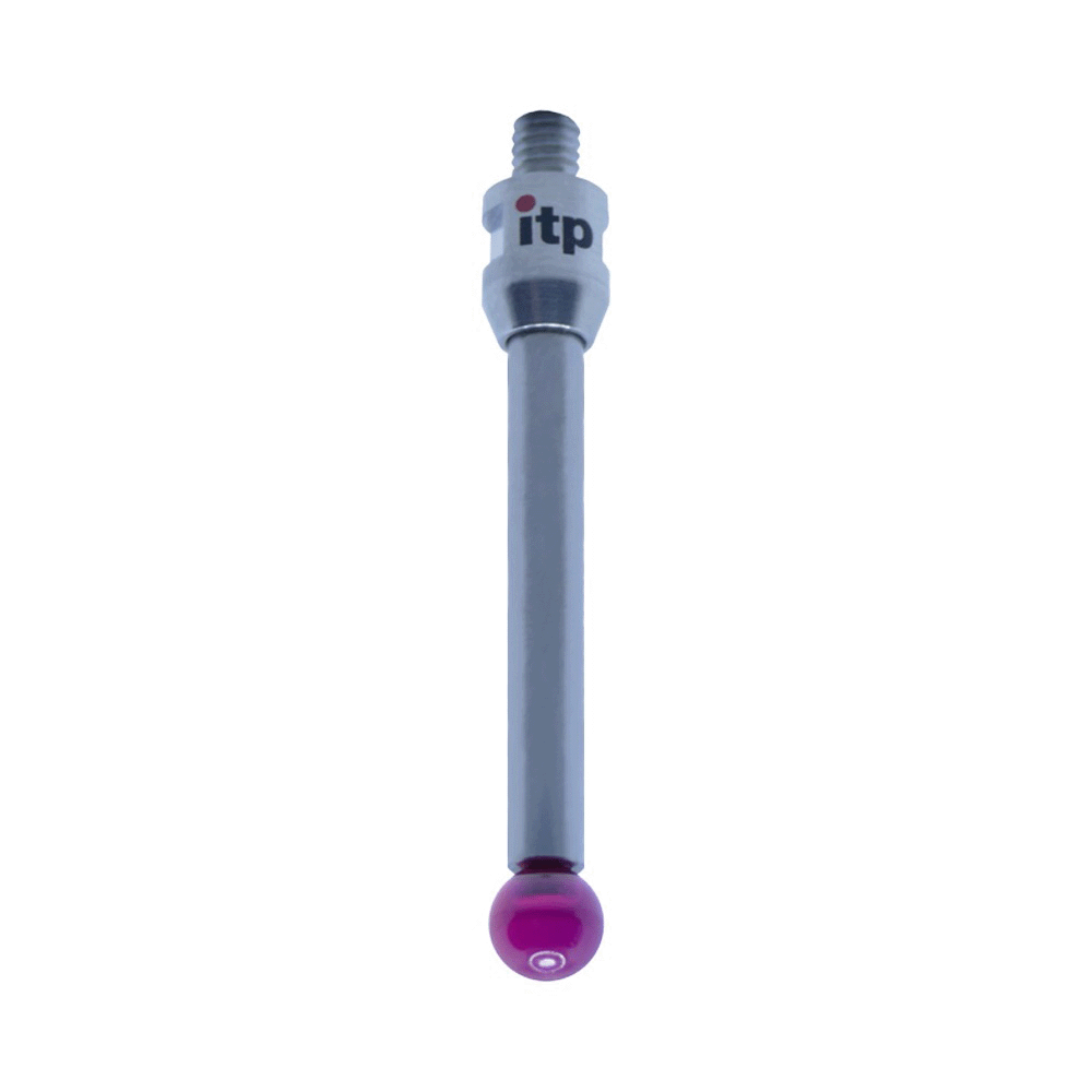 ITP Straight Styli - Type A - Ruby Ball - M4 Thread x 43mm Overall Length - THM406007040