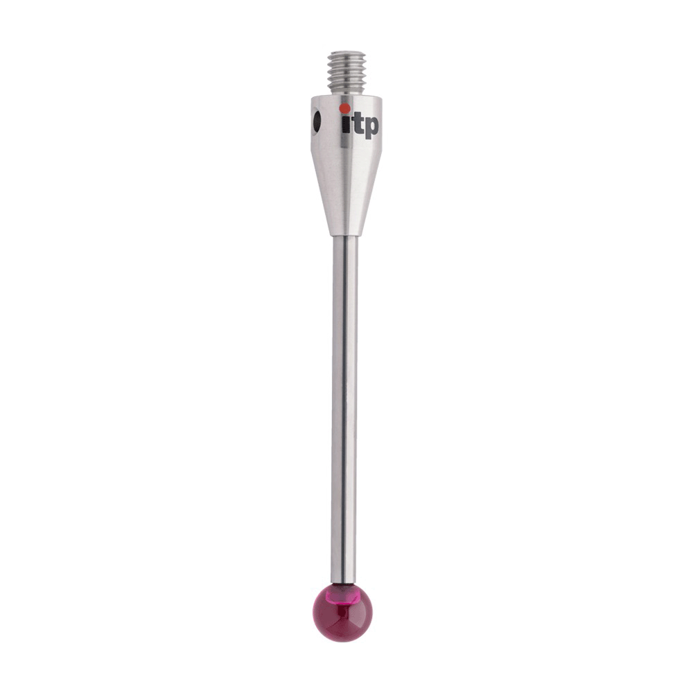 ITP Straight Styli - Type A - Ruby Ball - M4 Thread x 53mm Overall Length - THM406007053