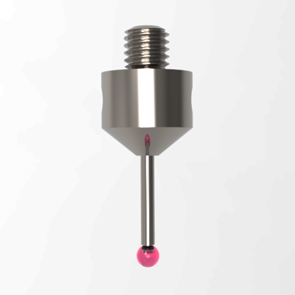 ITP Straight Styli - Type A - Ruby Ball - M5 Thread x 21.25mm Overall Length - THM502510021