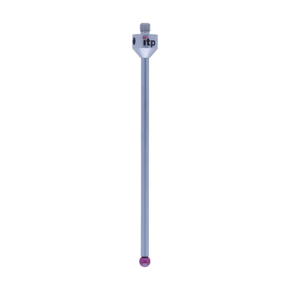 ITP Straight Styli - Type A - Ruby Ball - M5 Thread x 75mm Overall Length - THM505011075