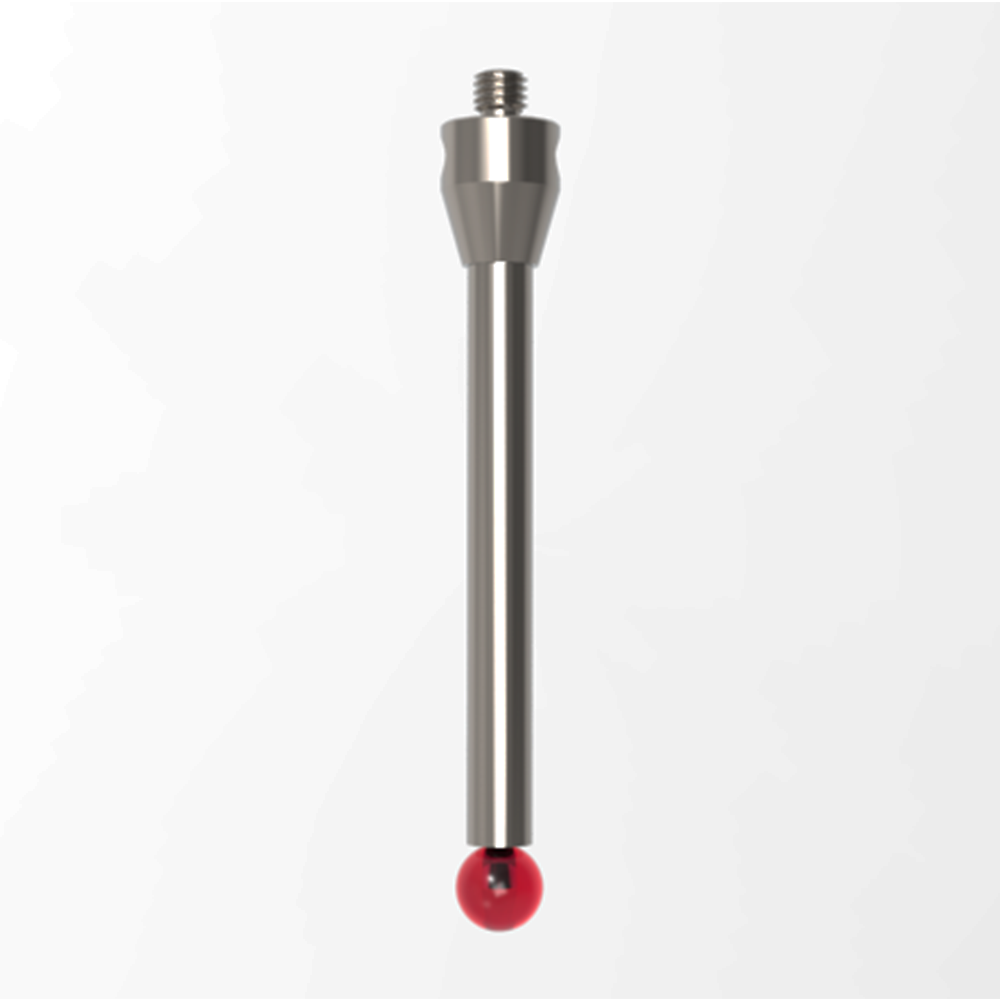 ITP Straight Styli - Type A - Ruby Ball - M5 Thread x 74mm Overall Length - THM508011074