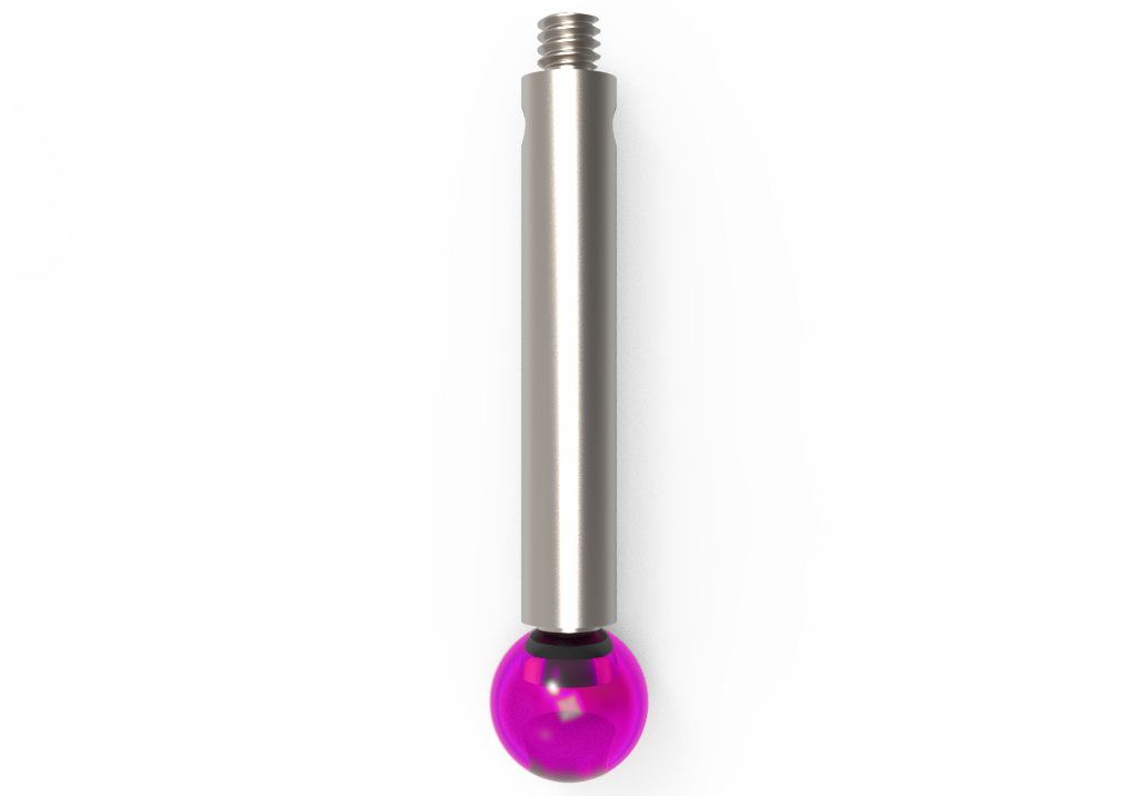 ITP Straight Styli - Type J - Ruby Ball - M2 Thread x 22mm Overall Length - TIM205003022