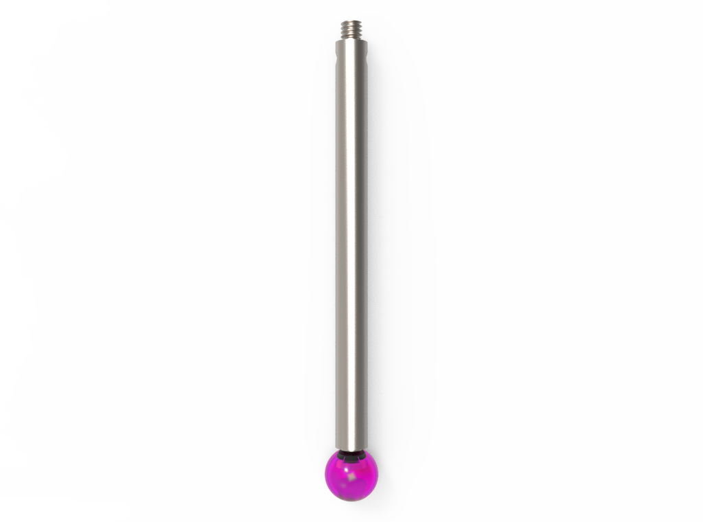 ITP Straight Styli - Type J - Ruby Ball - M2 Thread x 42.5mm Overall Length - TIM205003042
