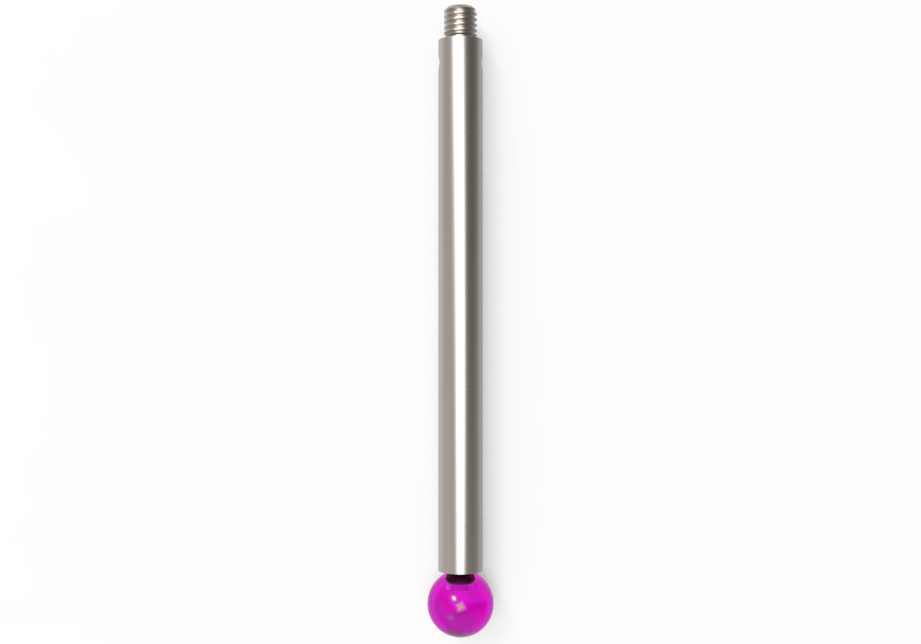 ITP Straight Styli - Type J - Ruby Ball - M3 Thread x 53mm Overall Length - TIM306004053