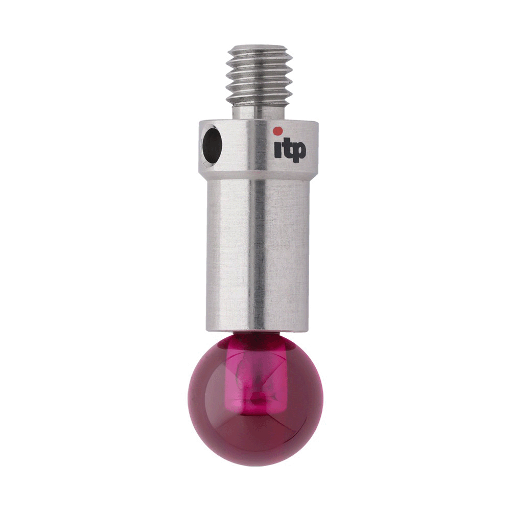 ITP Straight Styli - Type A - Ruby Ball - M4 Thread x 20mm Overall Length - TIM406007020