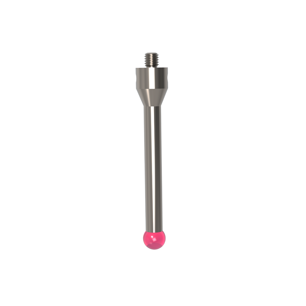ITP Straight Styli - Type A - Ruby Ball - M5 Thread x 63.5mm Overall Length - TIM508011063