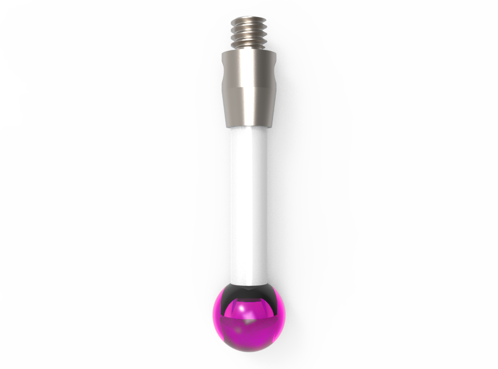 ITP Straight Styli - Type A - Ruby Ball - M2 Thread x 16.25mm Overall Length - TKM204003016