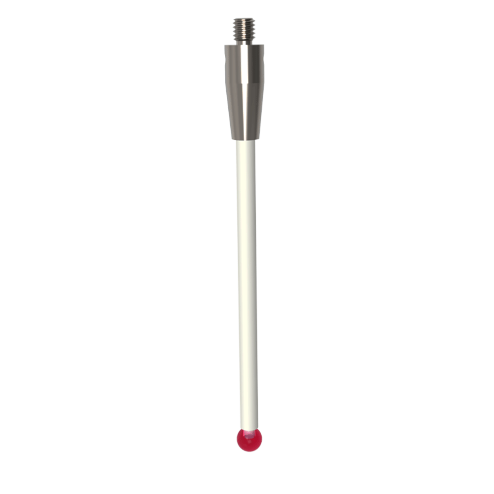 ITP Straight Styli - Type A - Ruby Ball - M4 Thread x 77.5mm Overall Length - TKM405007077
