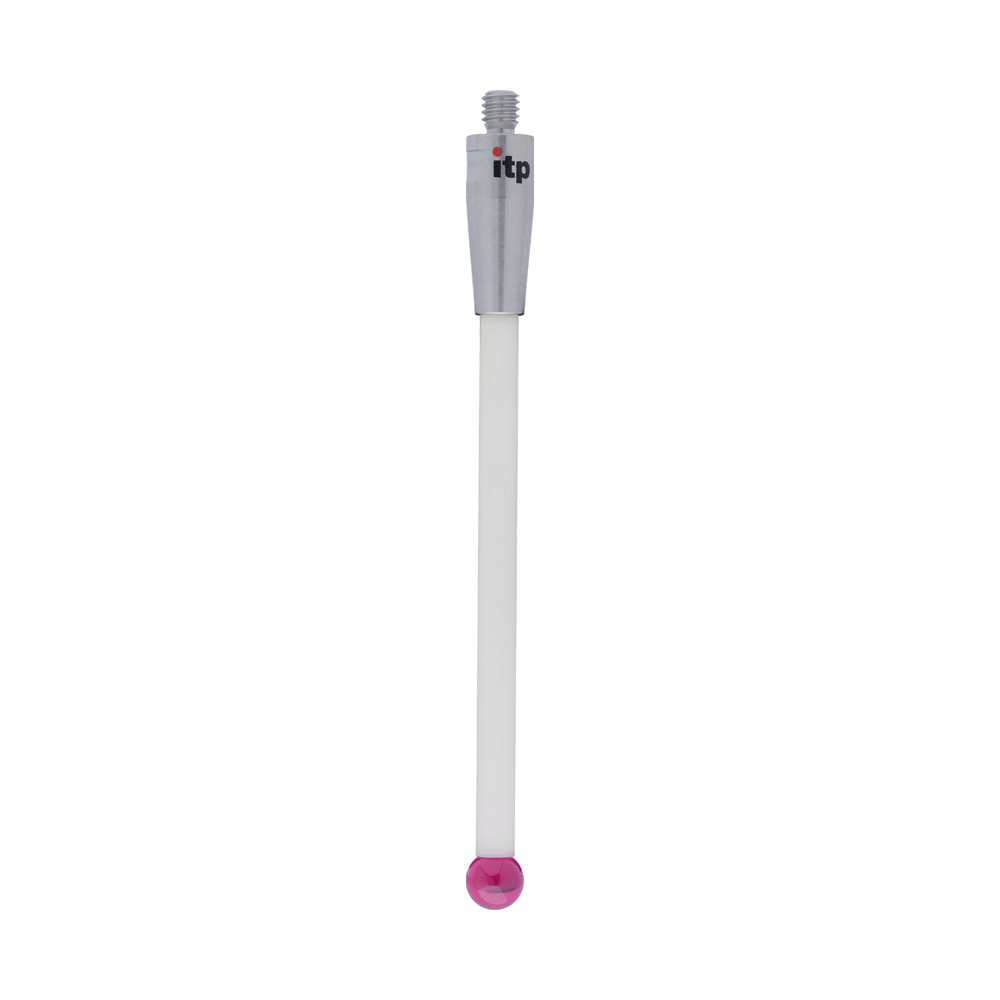 ITP Straight Styli - Type A - Ruby Ball - M4 Thread x 78mm Overall Length - TKM406007075