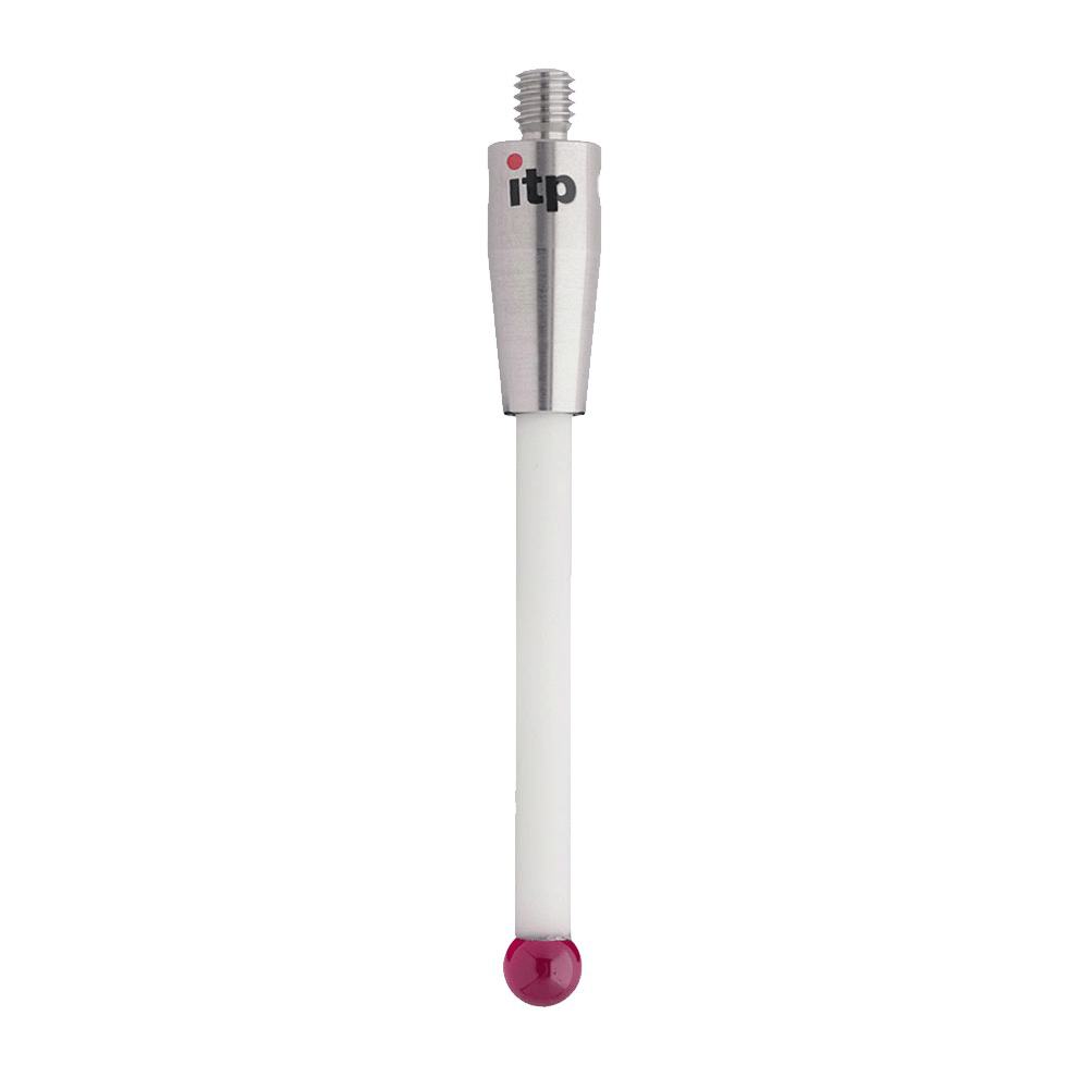 ITP Straight Styli - Type A - Ruby Ball - M4 Thread x 54mm Overall Length - TKM408007054