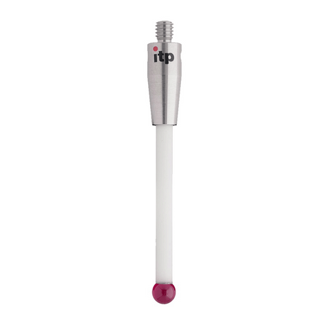 ITP Straight Styli - Type A - Ruby Ball - M4 Thread x 54mm Overall Length - TKM408007054
