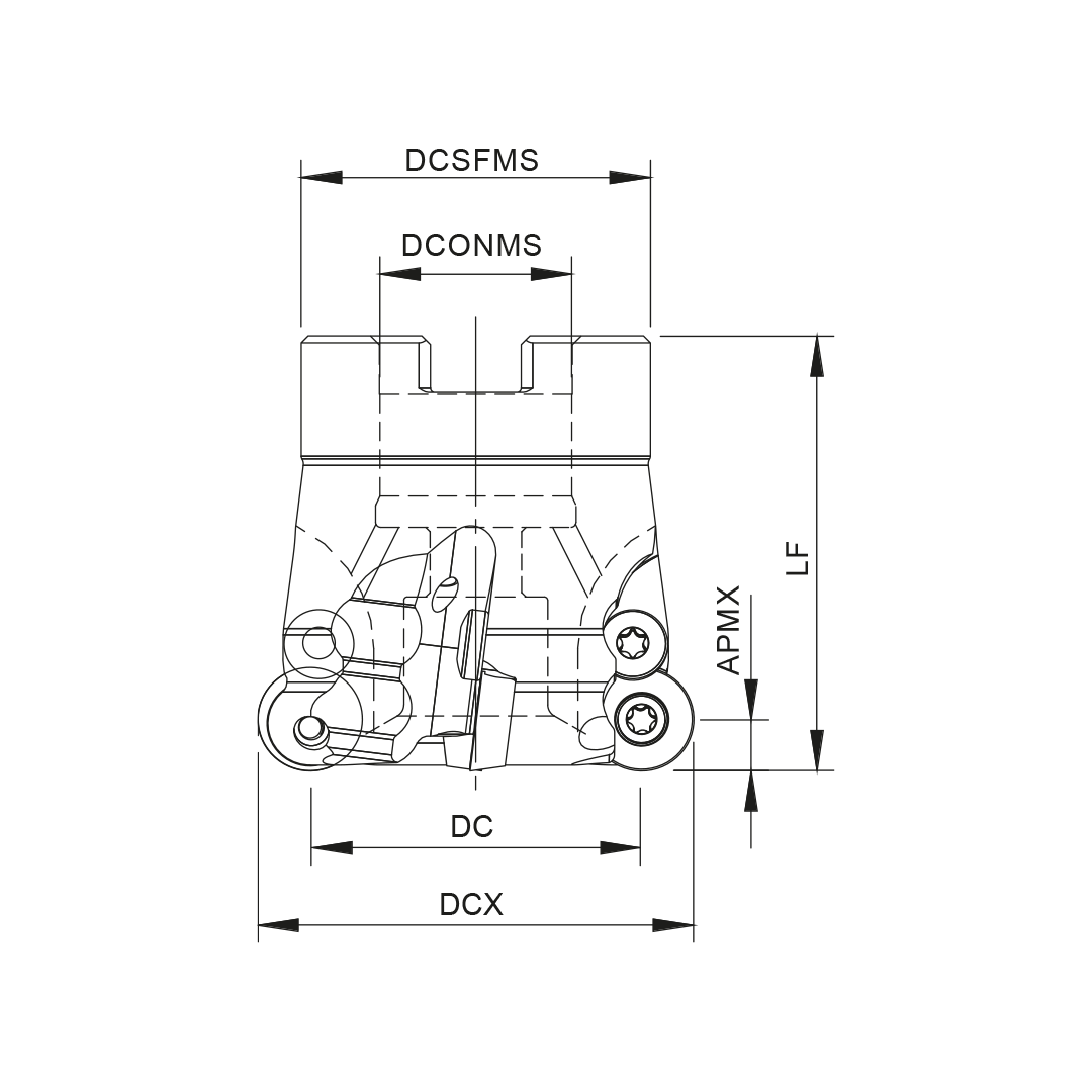 Palbit Arbor Mounting Holder - For RD12T3 Inserts - 54mm Cutter Diameter - 181010900