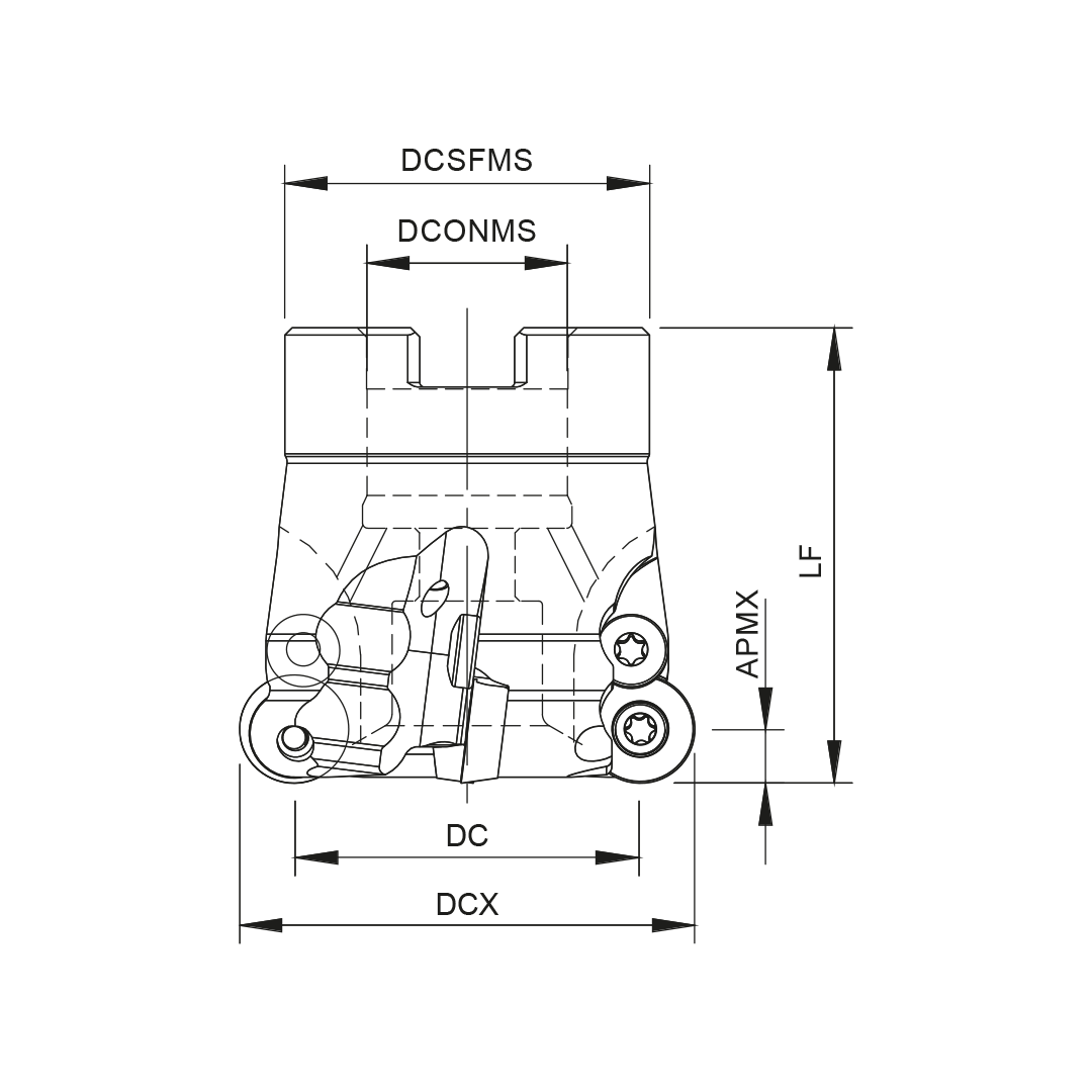 Palbit Arbor Mounting Holder - For RD1604 Inserts - 64mm Cutter Diameter - 181016200