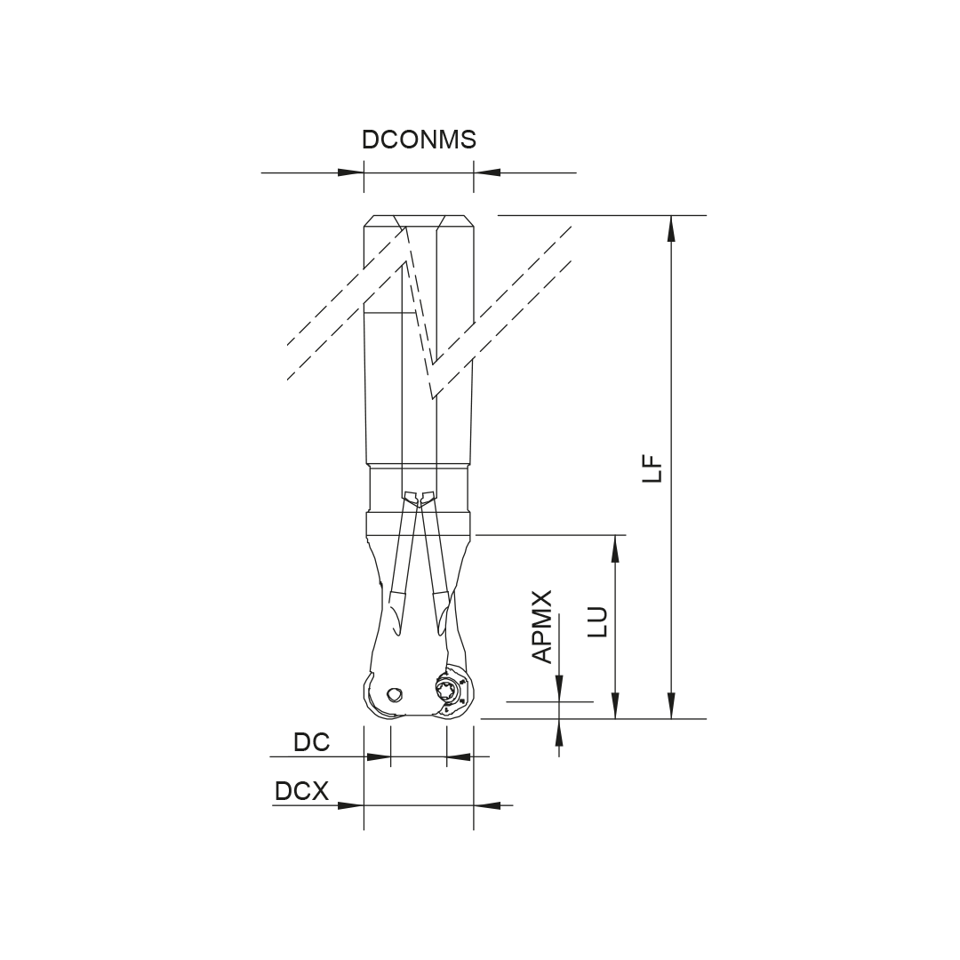 Palbit Cylindrical Shank Holder - For RD0802 Inserts - 17mm Cutter Diameter - 181122700