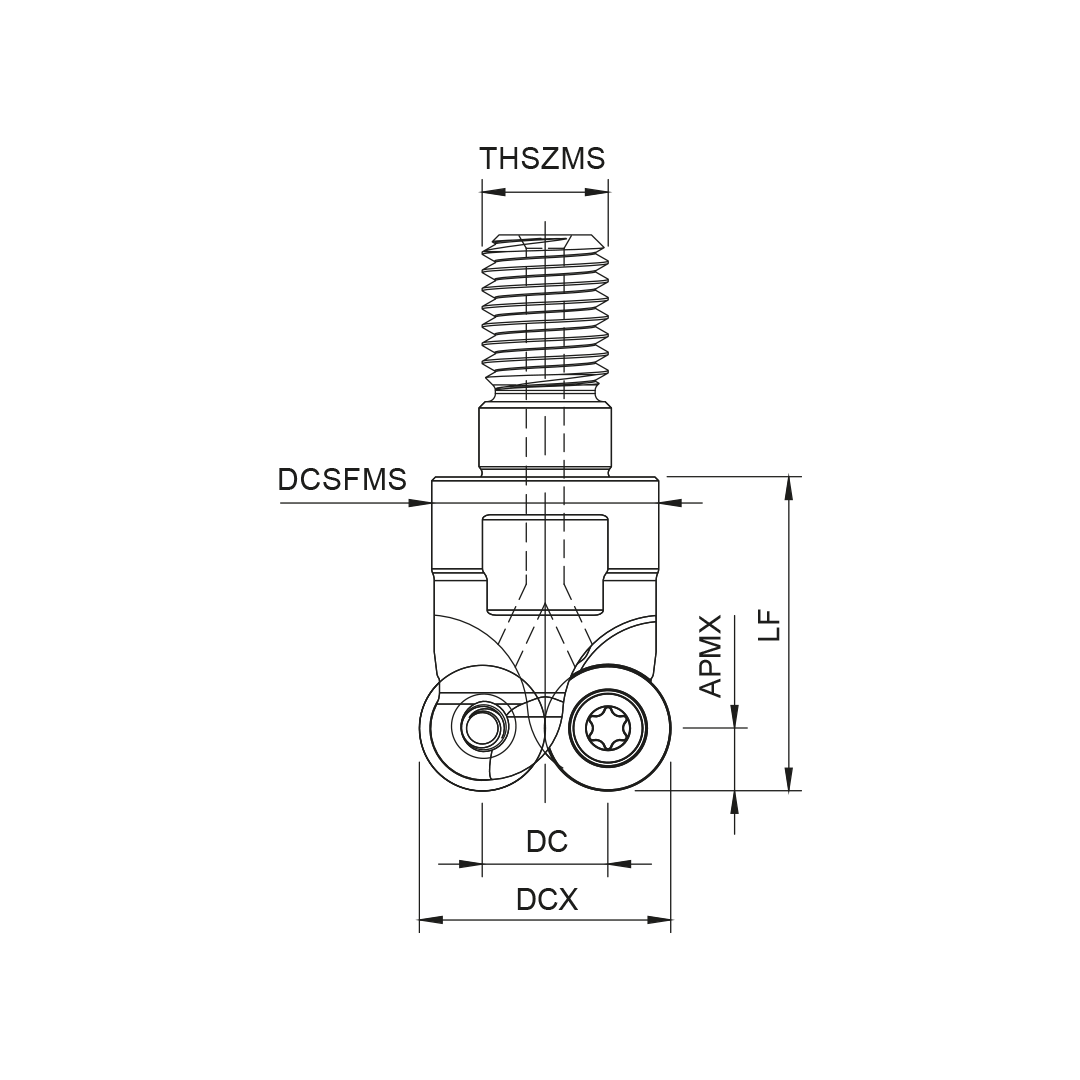 Palbit Threaded Coupling Holder - For RD1604 Inserts - 16mm Cutter Diameter - 181002600