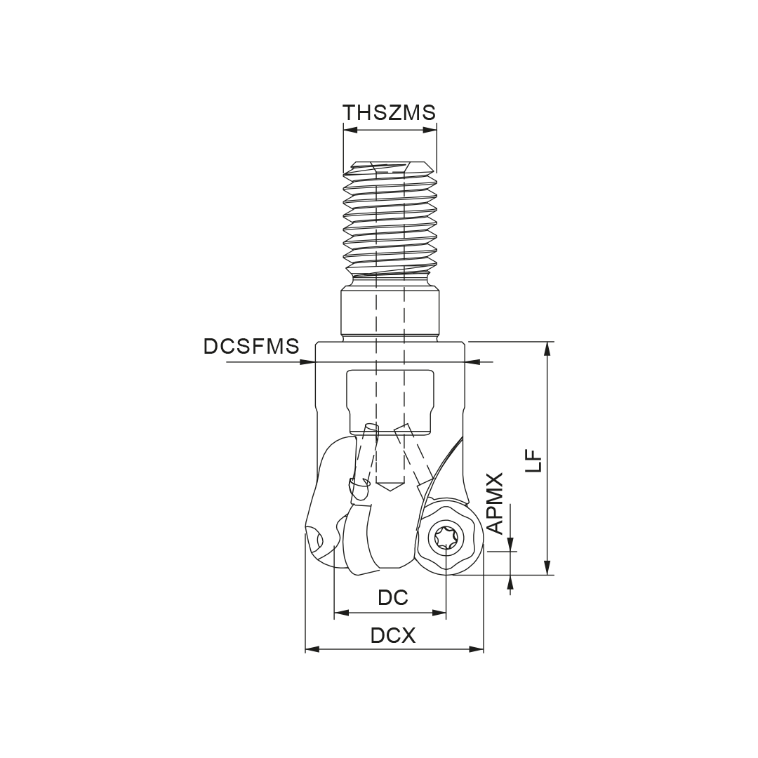 Palbit Threaded Coupling Holder - For RP10T3 Inserts - 15mm Cutter Diameter - 181110700