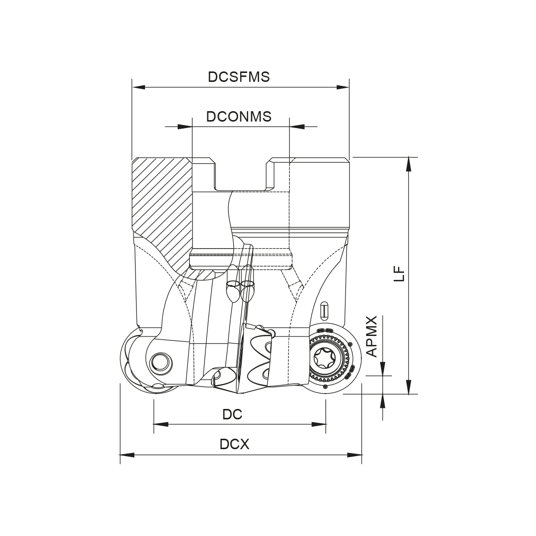 Palbit Arbor Mounting Holder - For RP10T3 Inserts - 32mm Cutter Diameter - 181160100