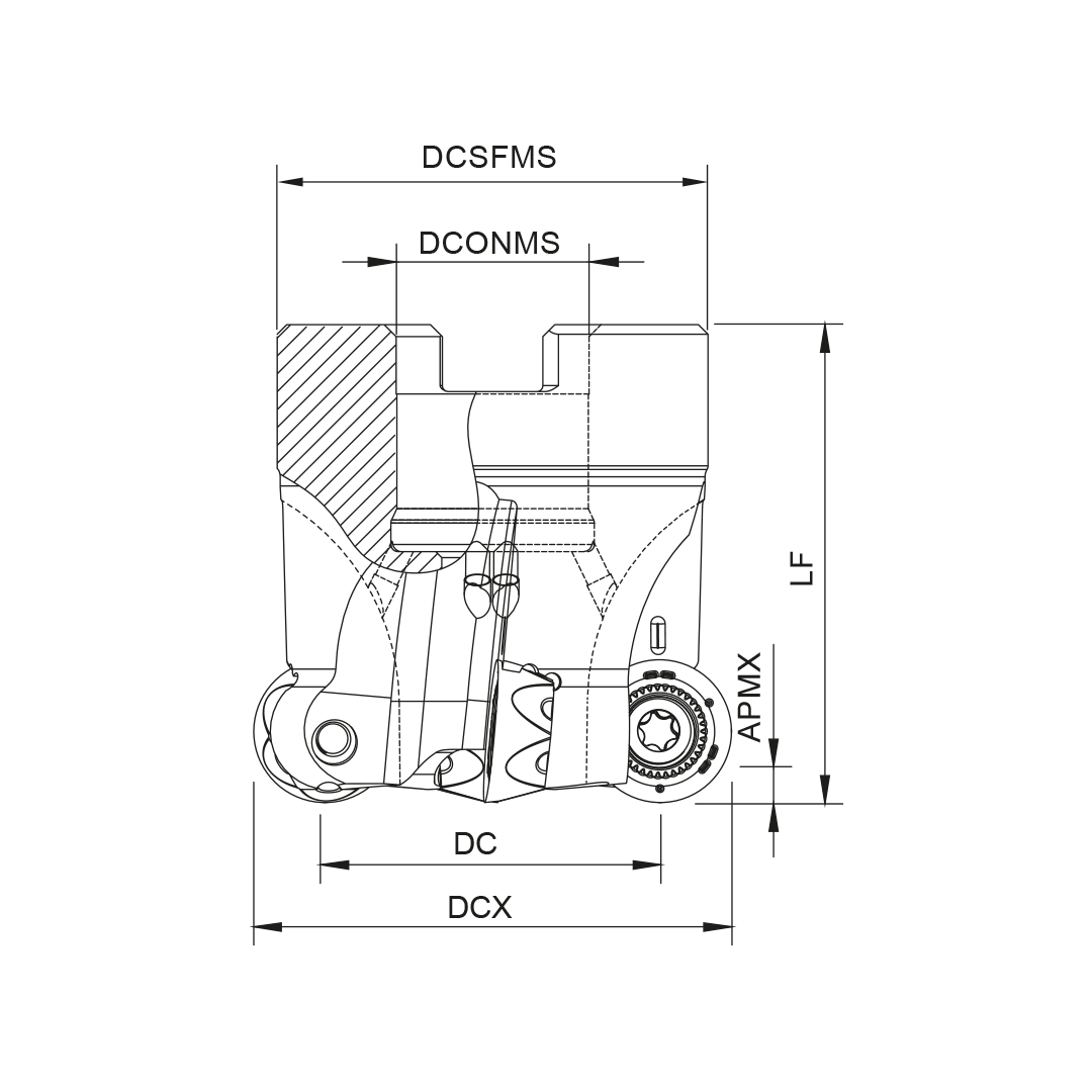 Palbit Arbor Mounting Holder - For RP1204 Inserts - 68mm Cutter Diameter - 181160600