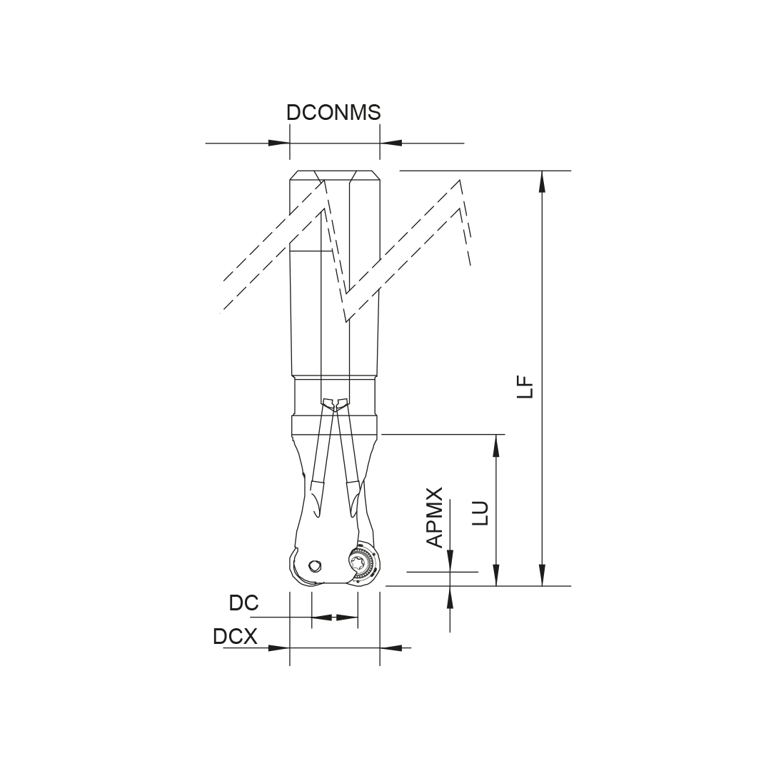 Palbit Cylindrical Shank Holder - For RP10T3 Inserts - 10mm Cutter Diameter - 181187200