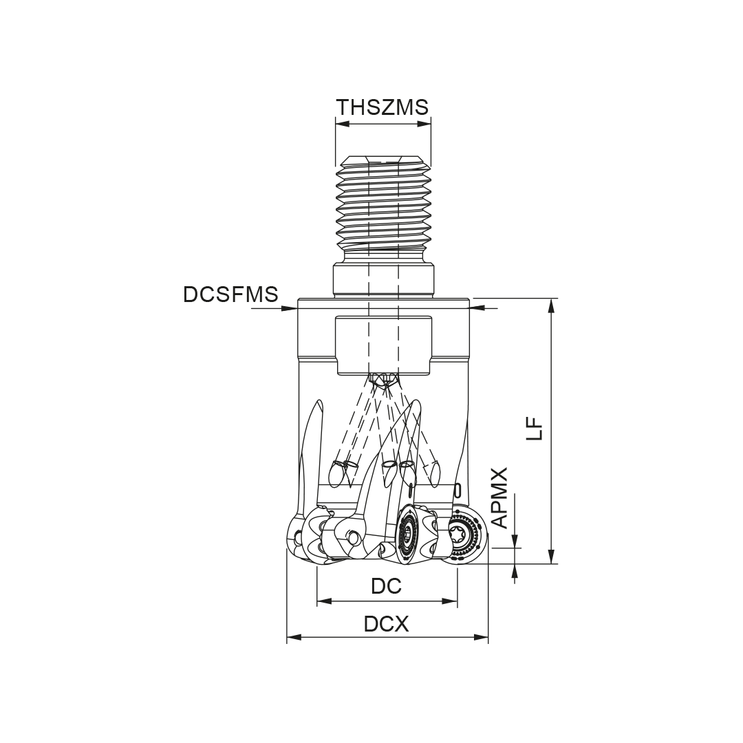 Palbit Threaded Coupling Holder - For RP10T3 Inserts - 25mm Cutter Diameter - 181182300