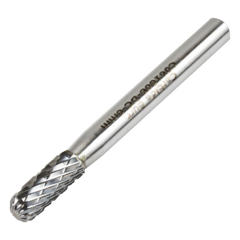 Vortex Carbide Burr Type C - Ball Nose Cylinder - Double Cut - 3mm Diameter