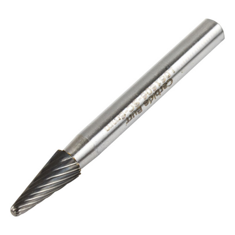 Vortex Carbide Burr Type L - Ball Nose Cone - Single Cut - 12mm Diameter