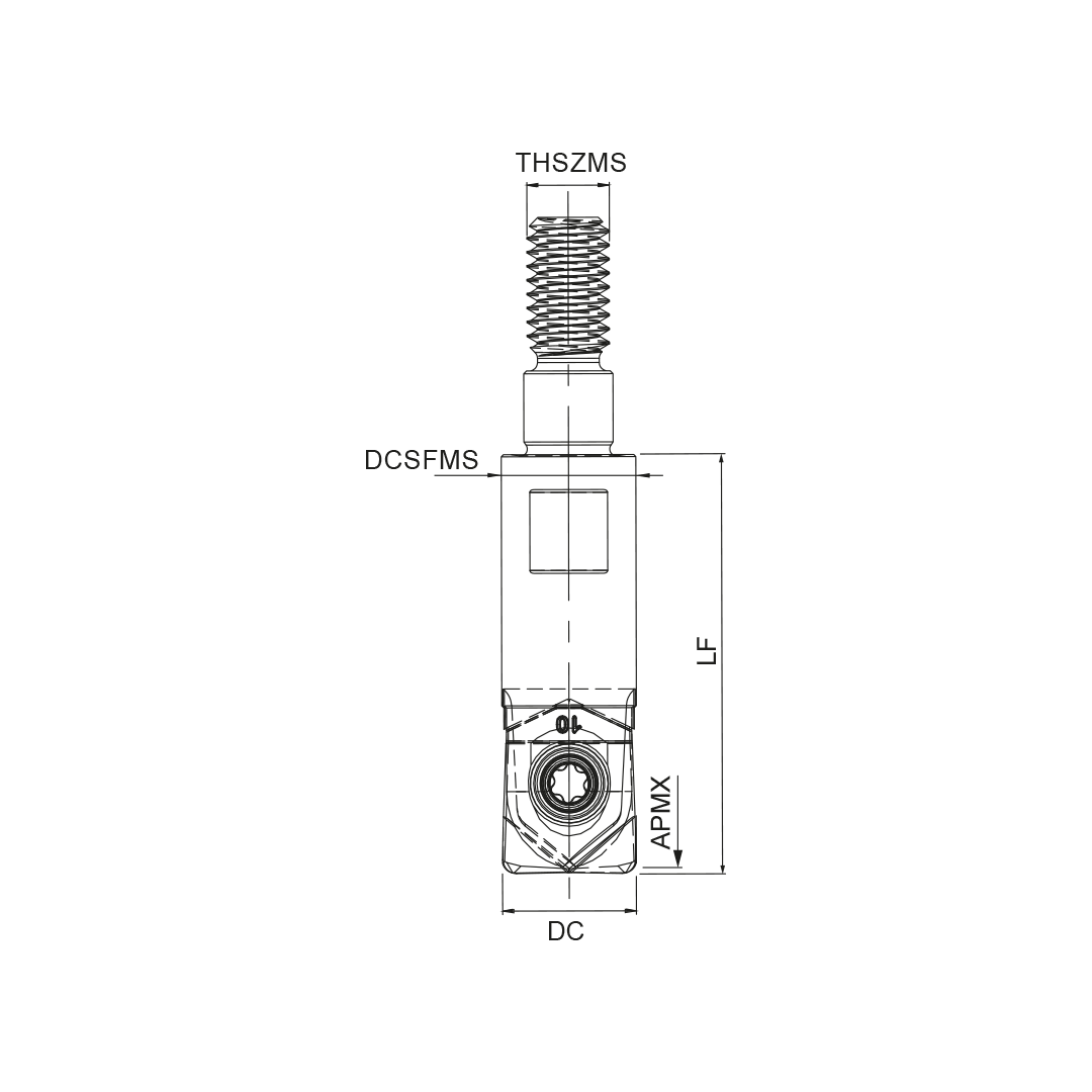 Palbit Threaded Coupling Holder - 10mm Cutter Diameter - 181167000