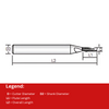 Widin Carbide End Mill For Aluminium & Non-Ferrous - Single Flute - 0.2mm x 0.3mm thumbnail 2