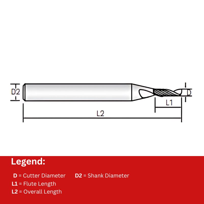 Widin Carbide End Mill For Aluminium & Non-Ferrous - Single Flute - 12mm x 26mm
