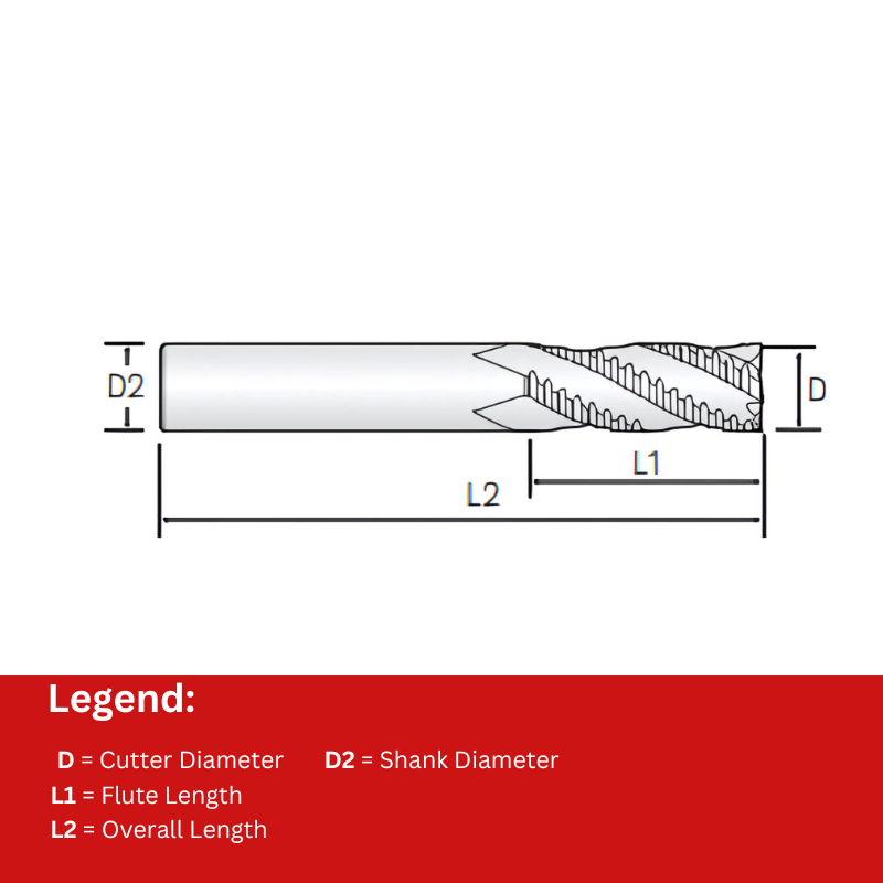 Widin Carbide Roughing End Mill For Aluminium & Non-Ferrous - 38° Helix -14mm x 35mm