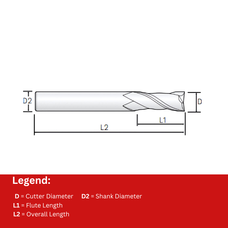Widin Carbide Square End Mill For Mold & Die - 2 Flute Long Length - 10mm x 45mm