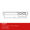 Widin Carbide Square End Mill For Mold & Die - 4 Flute Long Length - 1mm x 3mm x60mm thumbnail 2