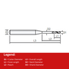 Widin End Mill 2 Flute Rib Processing Carbide Square Edge (ESRE712001003) - 0.1mmx 0.3mm thumbnail 2