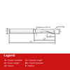 Widin Carbide Corner Radius End Mill For Mold & Die - 2 Flute Long Neck - 0.2mm x0.5mm x R0.02 thumbnail 2