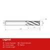 Widin Carbide Corner Radius End Mill For Stainless & Exotics - 4 Flute Variable Helix - 2mm x R0.1 thumbnail 2