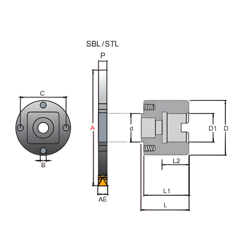 Y.T.Adapter Holder for 125mm to 160mm Slitting Saws - 31.75 Spigot Size - BL58-31.75
