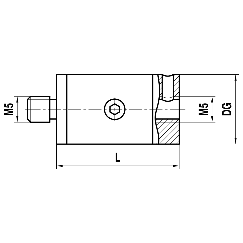 ITP Rotary adaptors - titanium Base Material - M5 Thread x 27mm Overall Length - DSM500014027